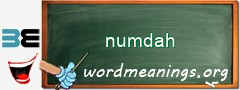 WordMeaning blackboard for numdah